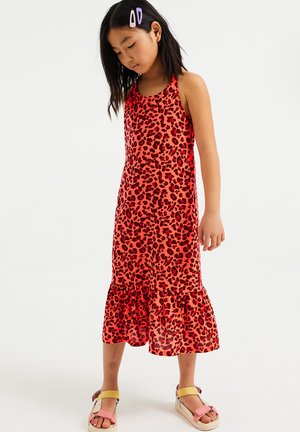 MET LUIPAARDPRINT - Vestito di maglina - neon pink