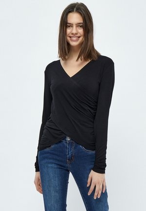 Desires DEJAMAICA WRAP BLOUSE - Pikkade varrukatega topp - black