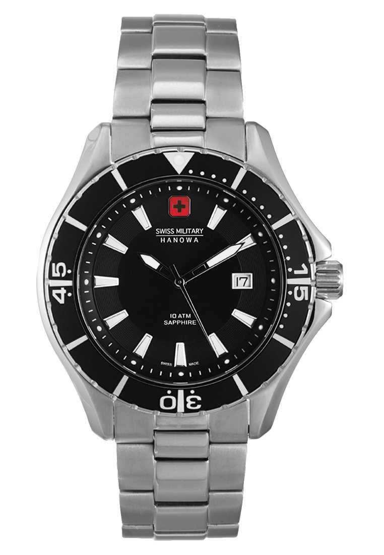 Herren Analoguhren | Swiss Military Hanowa NAUTILA GENTS Uhr silver-coloured/black/silberfarben - DX69583 Herren Analoguhren | Swiss Military Hanowa NAUTILA GENTS Uhr silver-coloured/black/silberfarben - DX69583