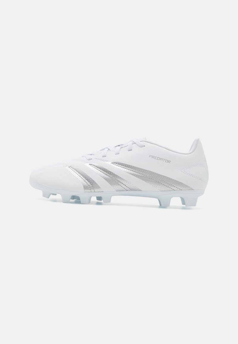 adidas Performance - PREDATOR CLUB FXG - Tekonurmikengät - footwear white/silver metallic, Suurenna