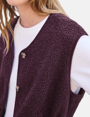Street One Studio, TEDDY-WESTE MIT V-NECK UND KNÖPFEN - Weste - very berry