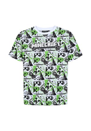 ALL-OVER MINECRAFT - T-shirt con stampa - bianco ottico