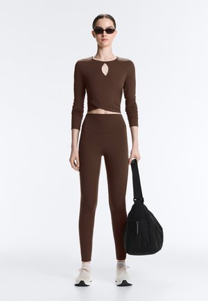 OYSHO COMFORTLUX LONG-SLEEVED  - Bluză cu mânecă lungă - mottled brown