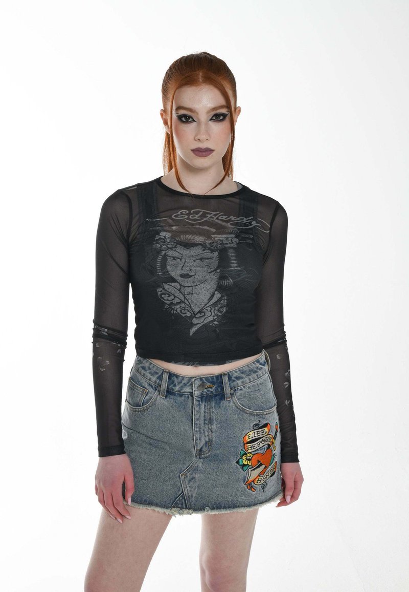 Ed Hardy GEISHA LONG SLEEVED - Long sleeved top - black
