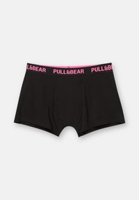 Sorte boxer shorts lavet af blødt stof med en elastisk talje i pink med logo. Designet inkluderer en traditionel gylp og en tætsiddende stil.
