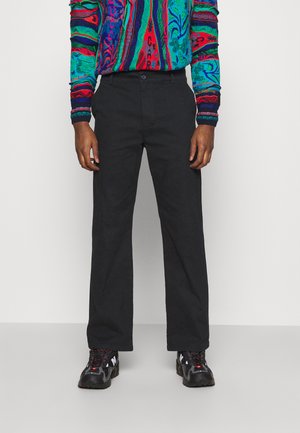 FRONT CREASE PANTS - Tygbyxor - black