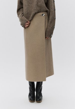 PEPPER DOUBLE FACED - Falda de tubo - beige melange