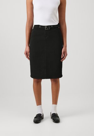 ONLWAUW NICKI BELT MIIDI SKIRT  - Denimová sukňa - washed black