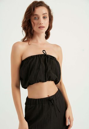 BALLOON SHAPED CROP - Top - black