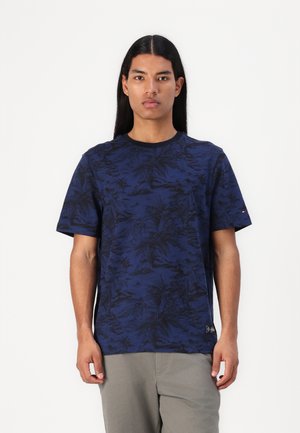 SUMMER SLUB TEE - Print T-shirt - desert sky/dark navy