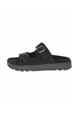 Caprice PANTOLETTEN - Slip-on sandaler - black suede
