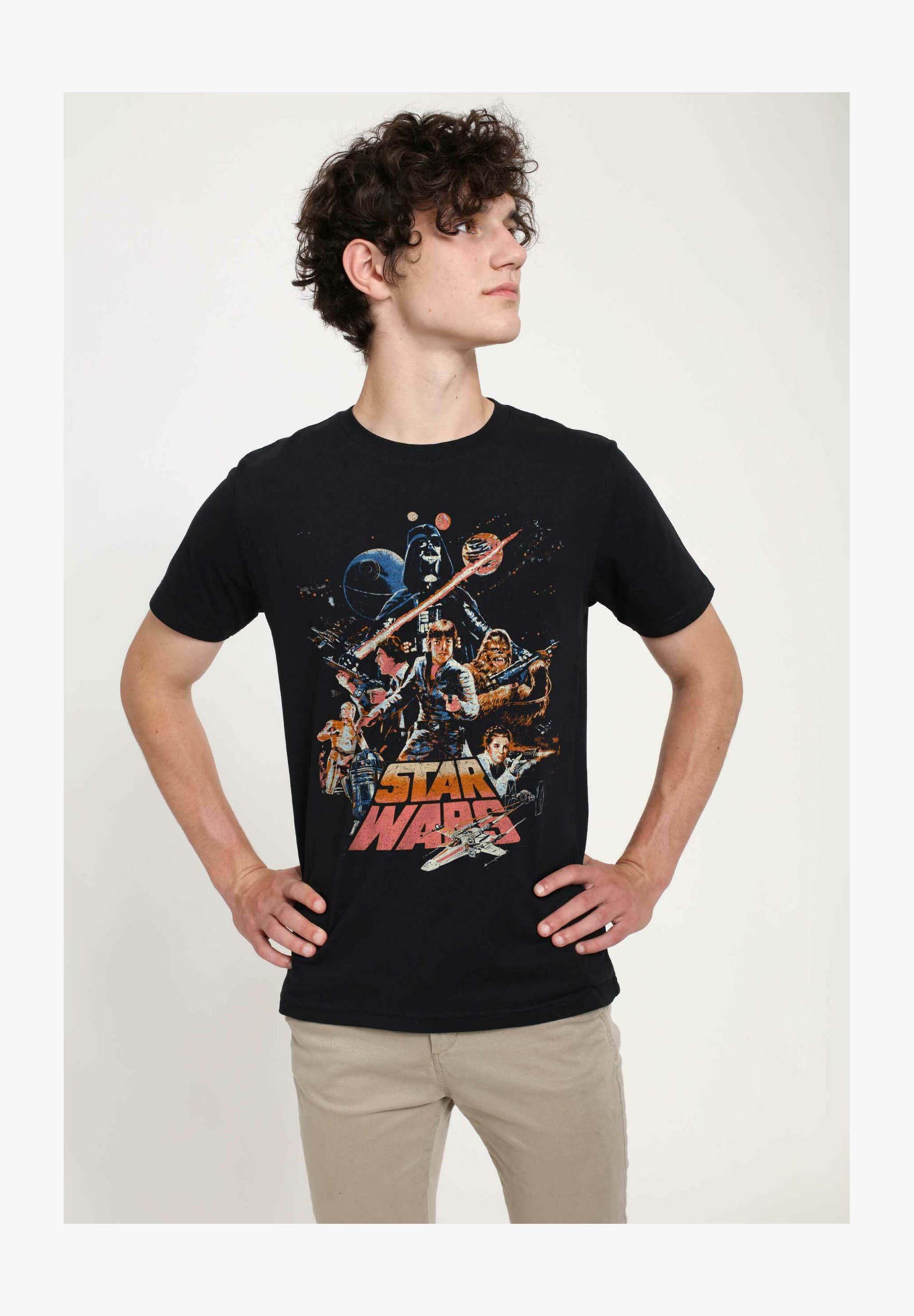Maglietta Uomo STAR WARS Old School Metal - Corto, Stamapato USA