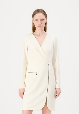 ZIPPER DETAIL - Vestito di maglina - eggshell