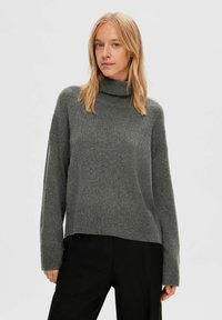 Selected Femme Strikkegenser - medium grey melange