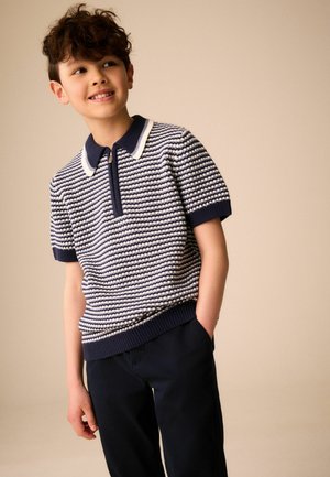 Next, REGULAR FIT - TEXTURED KNITTED POLO SHIRT - Polo - navy blue
