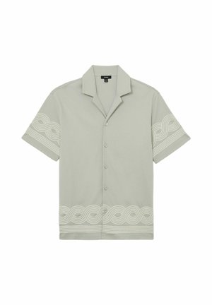Reiss, REGULAR FIT - ARDEN COTTON-BLEND EMBROIDERED CUBAN-COLLAR SHIRT . - Pluus - soft sage green