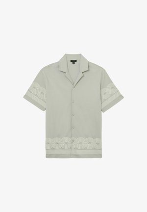 Reiss, REGULAR FIT - ARDEN COTTON-BLEND EMBROIDERED CUBAN-COLLAR SHIRT . - Pluus - soft sage green