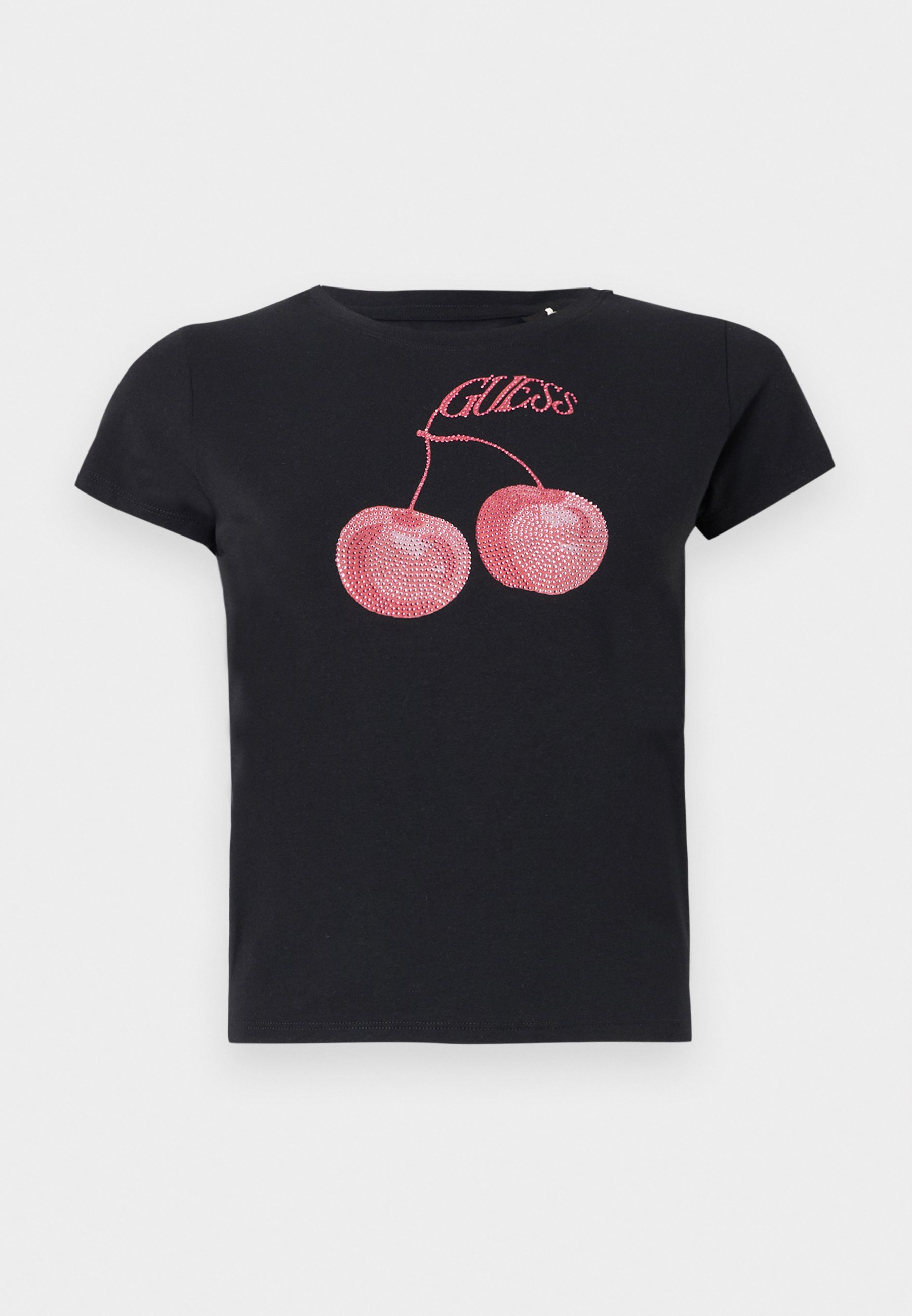 売れ筋商品|||ゲス Tシャツ レディース トップス WAVY CHERRY LOGO TEE - Print T-shirt - jet black Guess WAVY CHERRY LOGO TEE - T-shirts med print - jet black