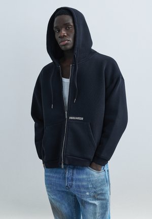 BOYFRIEND ZIPPED FIT HOODIE - Sweat zippé - blue navy