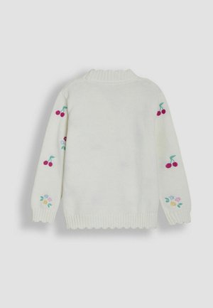 JoJo Maman Bébé REGULAR FIT - EMBROIDERED V-NECK - Chaqueta de punto - cream floral cherry