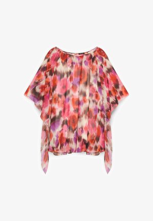 Fiorella Rubino, TUNICA CON STAMPA ACQUERELLO - Blusa - fucsia