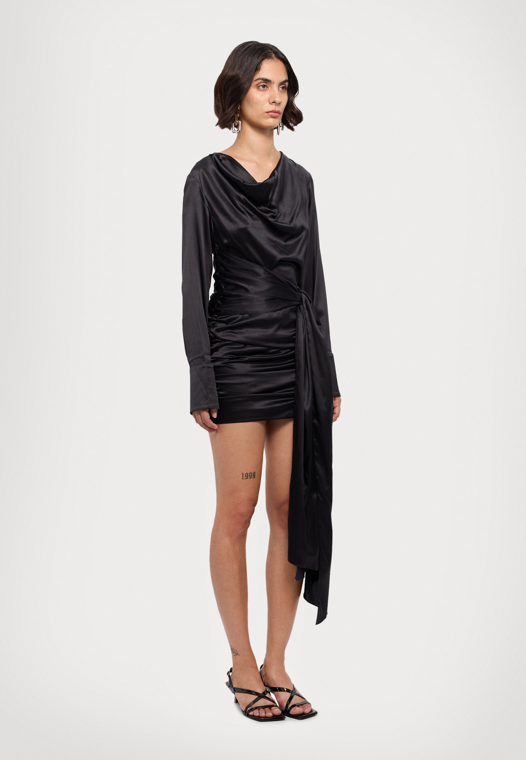 Materiel WAIST TIE DRAPED DRESS - Cocktail dress / Party dress - black -  Zalando.co.uk