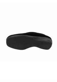 Suola di scarpa in gomma nera con un motivo a scanalature testurizzato per una maggiore aderenza. Bordo curvo e moderato ammortizzamento in un design a profilo piatto.