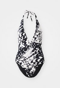 PLUNGE NECKLINE ONE PIECE - Kopalke - black/white