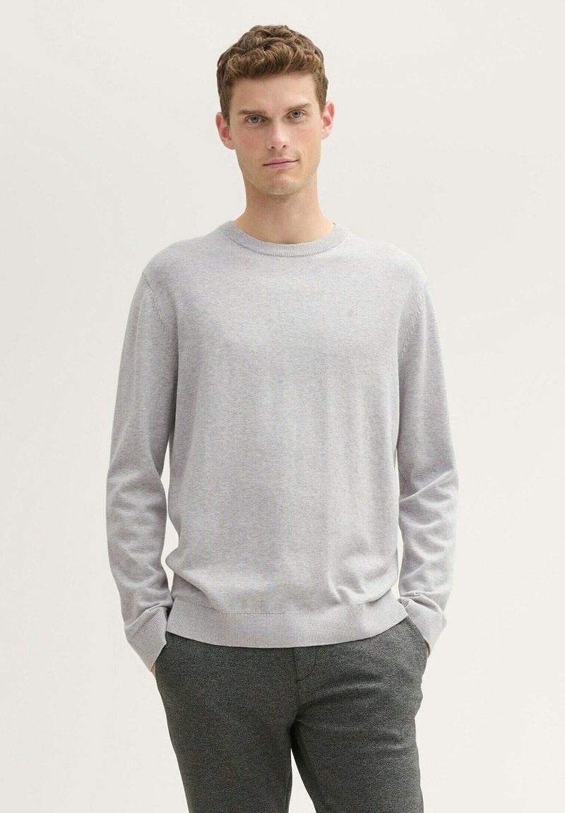 TOM TAILOR Strickpullover - light stone grey melange