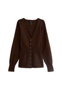 New Look COMPACT PEPLUM HEM - Cardigan - dark brown