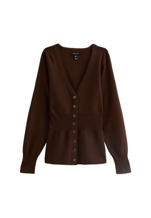 New Look COMPACT PEPLUM HEM - Cardigan - dark brown