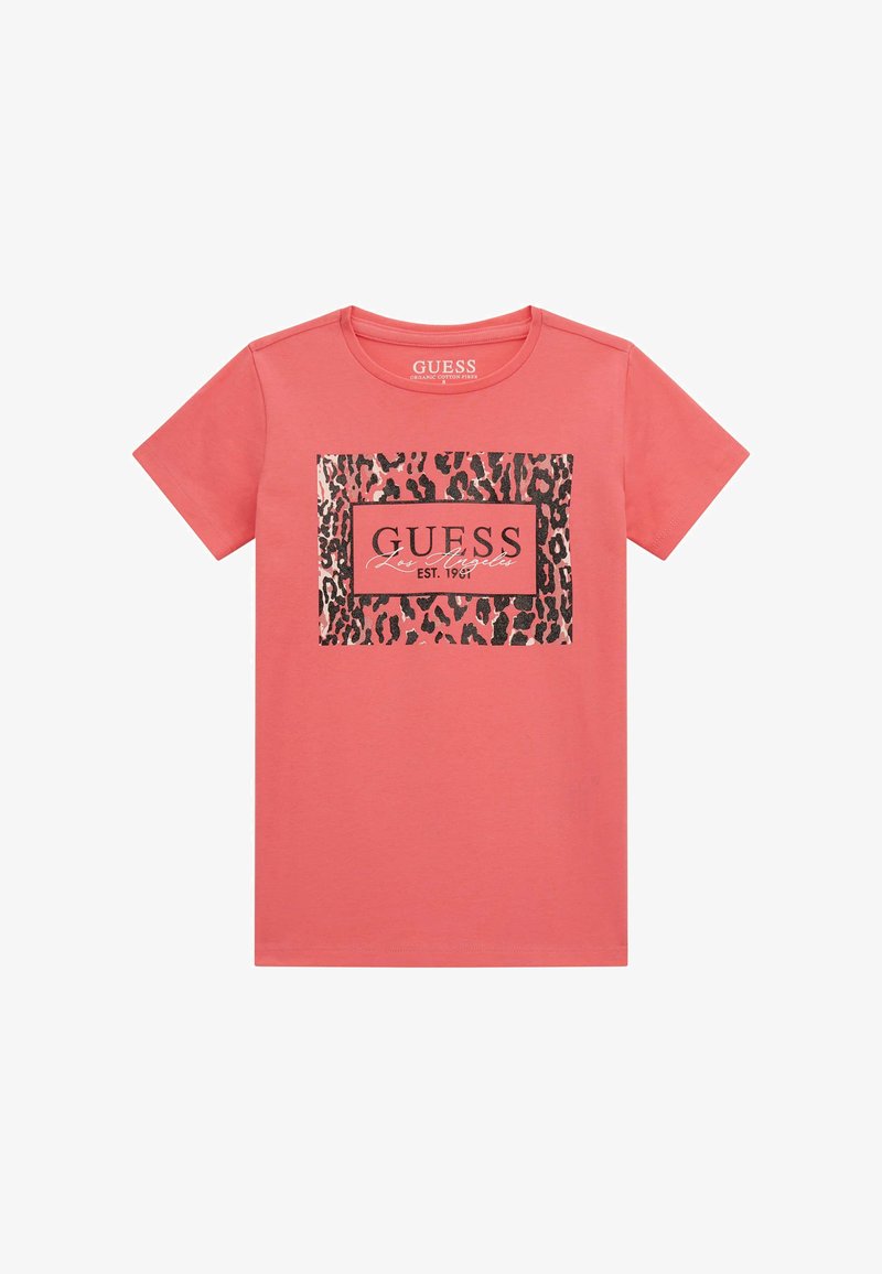 Guess FRONTLOGO - T-shirt imprimé - rose