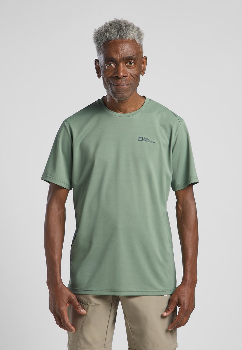Jack Wolfskin DELGAMI S/S  - T-Shirt sport - eucalyptus