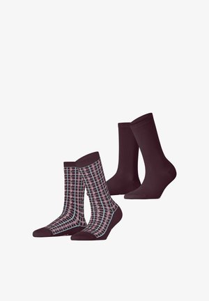 Esprit, RETRO PLAID 2-PACK SOCKEN - Socken - claret