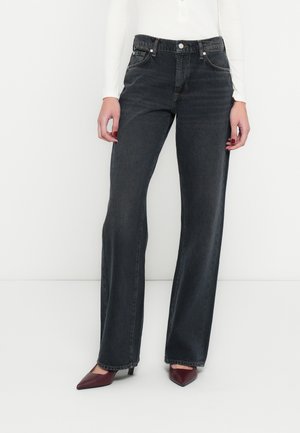 TESS TROUSER - Széles szárú - dark blue denim