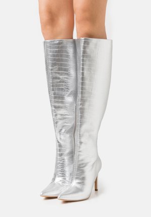 MID KNEE BOOTS - Laarzen - silver