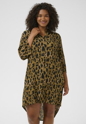 AMI - Blusenkleid - brown leopard print