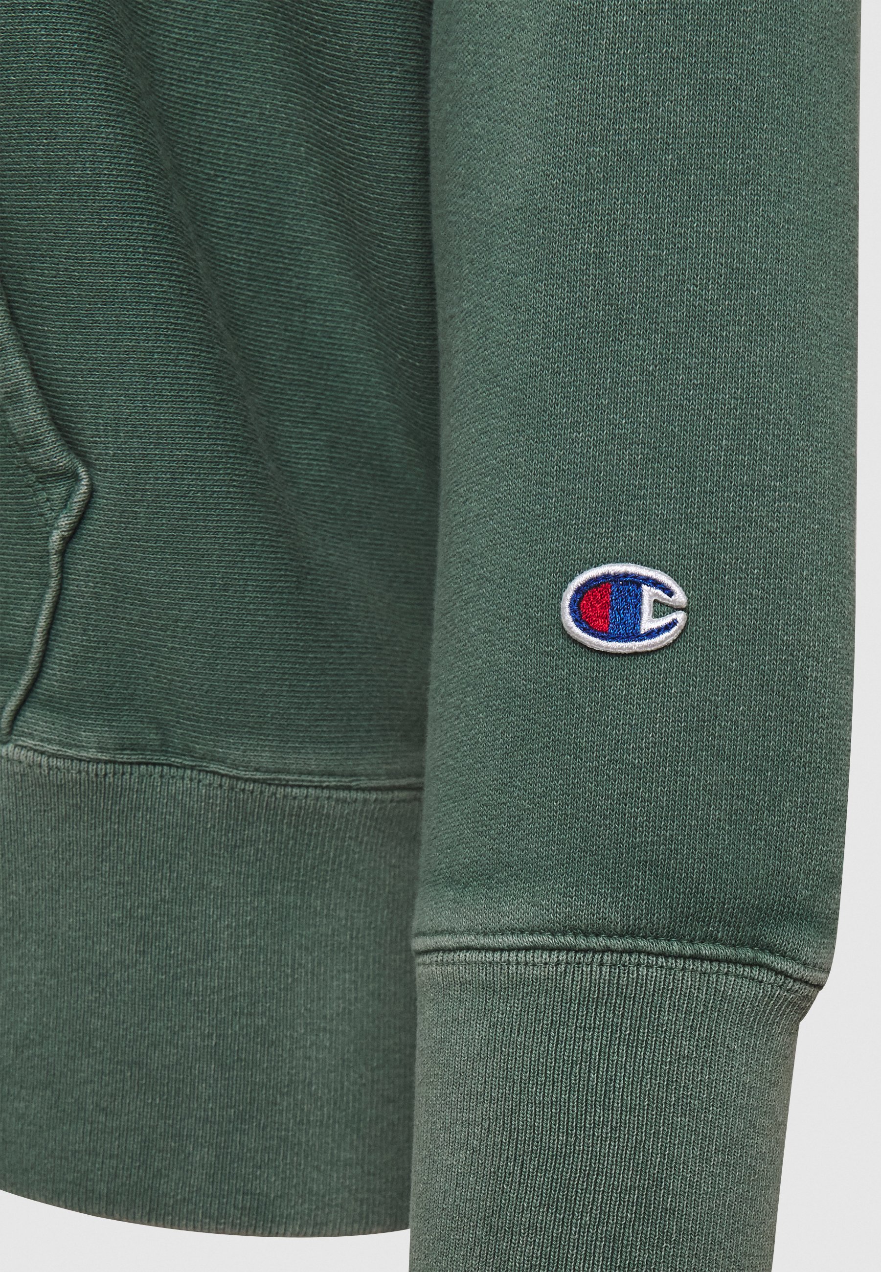 dark green champion reverse weave hoodie