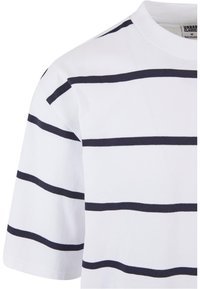 Urban Classics OVERSIZED SLEEVE MODERN STRIPE - T-shirts med print - white navy