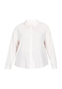 Lange mouw, overhemd met knopen in off-white linnen, met een klassieke kraag, subtiele textuur en een ontspannen pasvorm.