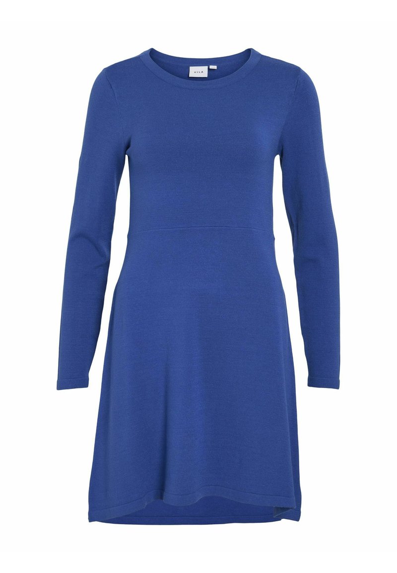 Vila Gebreide jurk blauw