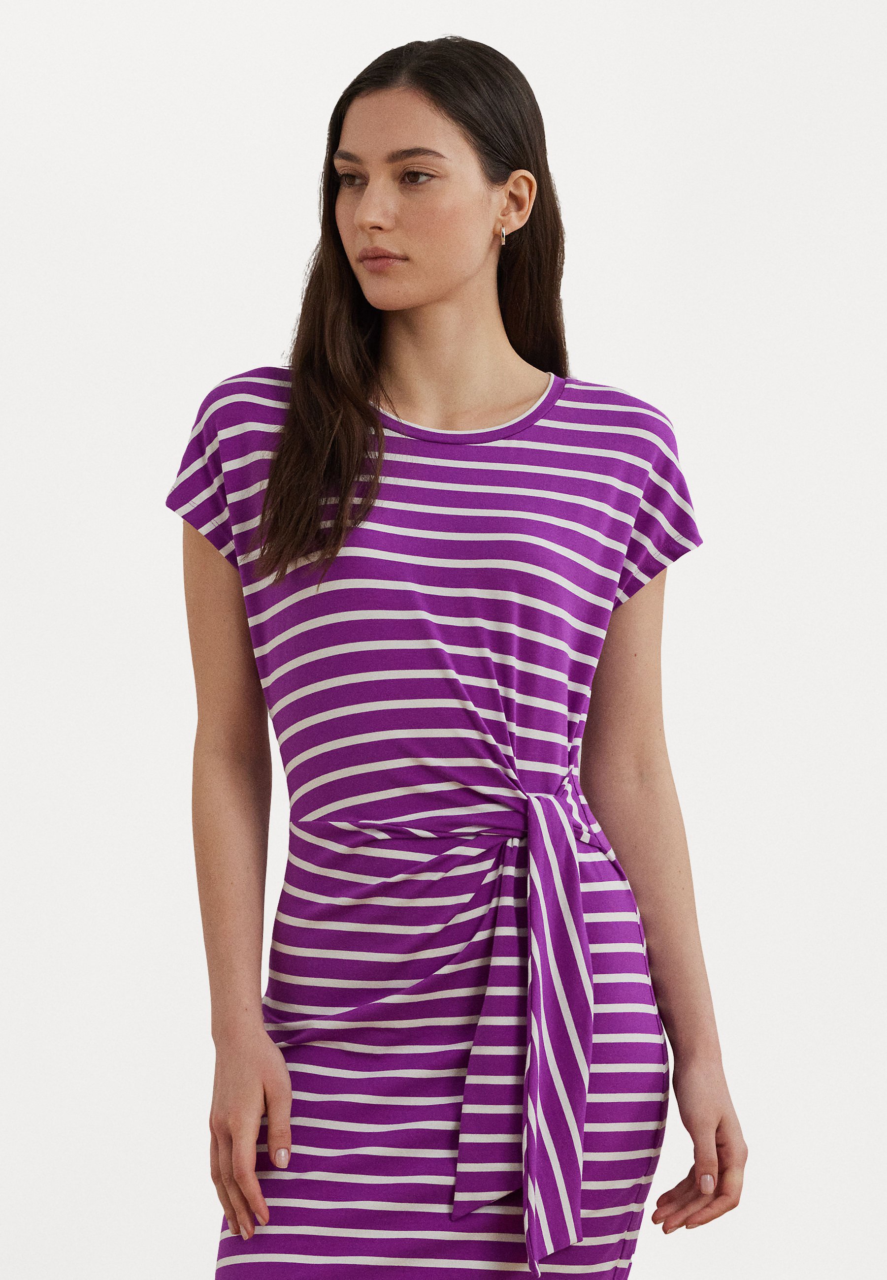 strapless open back dress Unicorn Lavender Stripe Milly Dress – Classic Whimsy main image 0