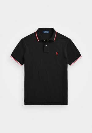 CUSTOM SLIM FIT MESH POLO SHIRT - Polosärk - black