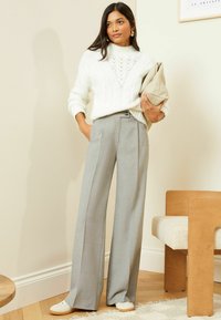 Love & Roses HIGH WAIST WIDE LEG TAILORED  - Kalhoty - grey tab