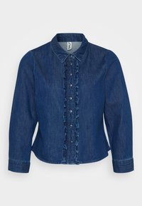 ONLKAYA FRILL SHIRT  - Paitapusero - dark blue denim