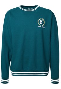 Karl Kani RETRO EMBLEM COLLEGE CREW  - Sportinis megztinis - teal white