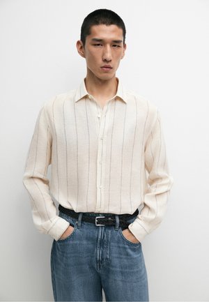 Massimo Dutti, 100% LINEN REGULAR FIT STRIPED SHIRT - Hemd - beige