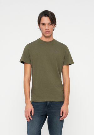 SLIM LINEAR CHEST TEE - Tricou basic - dark greenery