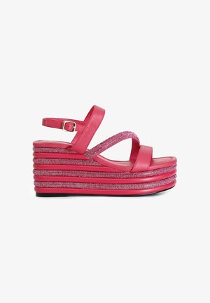 CAFèNOIR, Plateausandaler - fuchsia