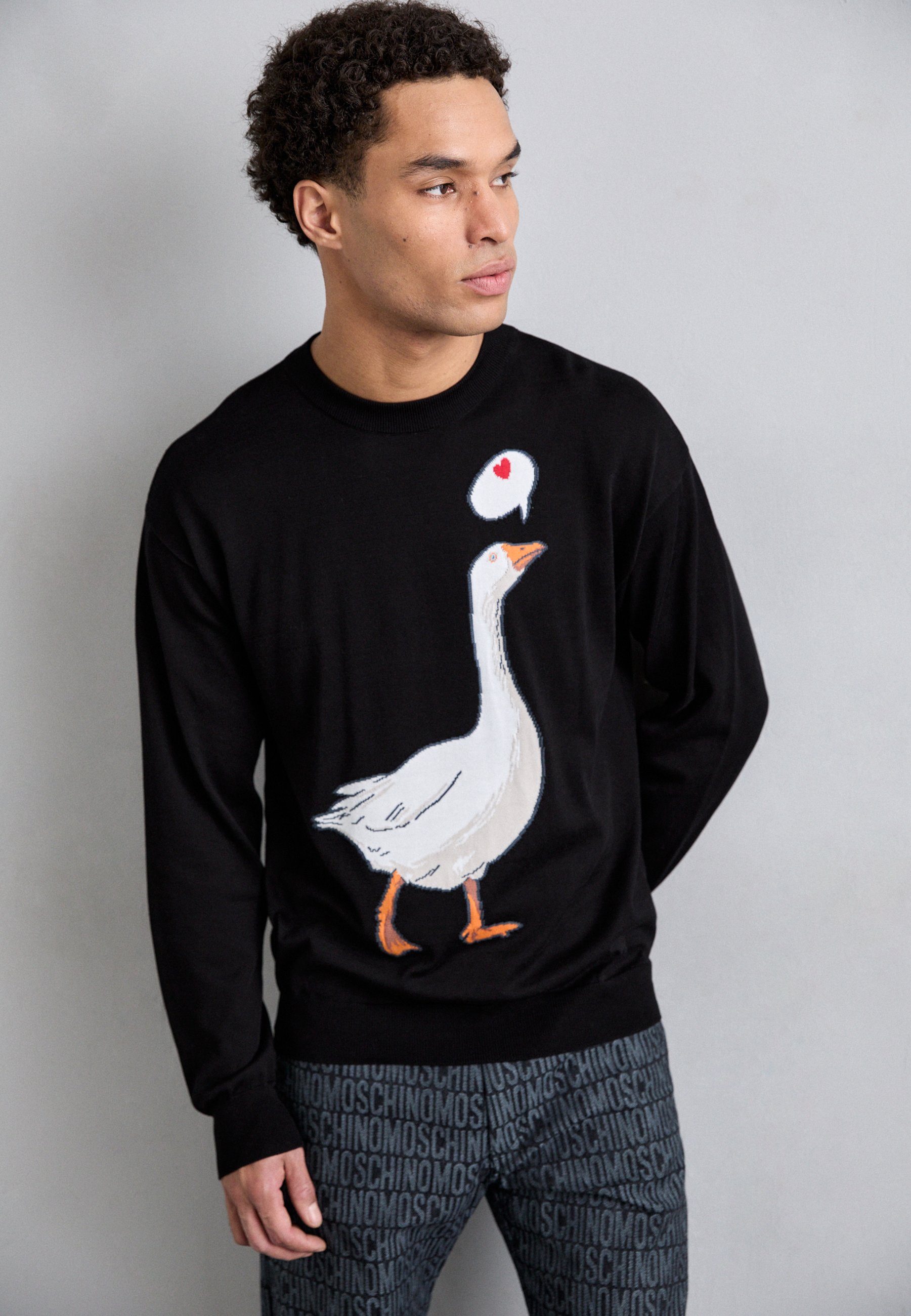 MOSCHINO ICONIC ARCHIVE GOOSE - Jumper - black - Zalando.co.uk
